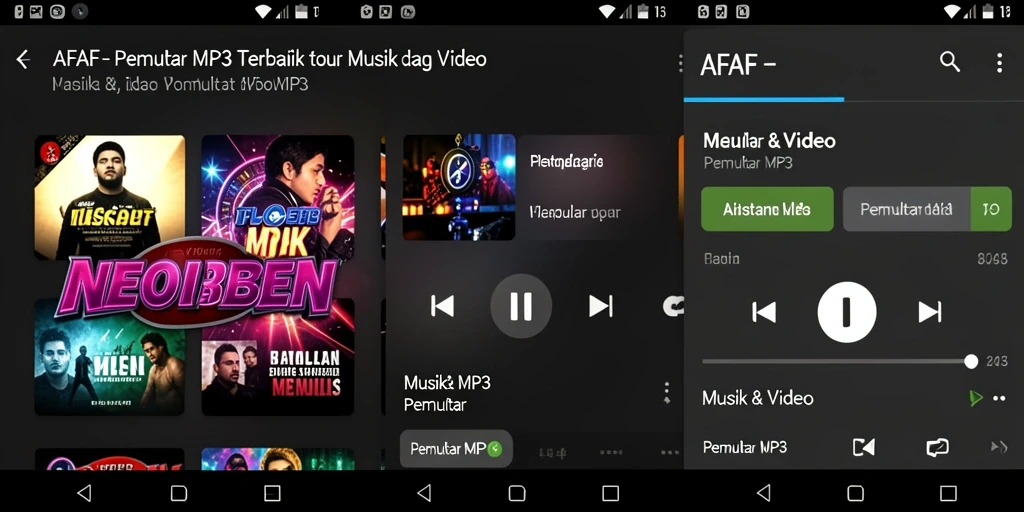 Antarmuka AFAF yang menarik dan fungsional untuk Pemutar MP3.