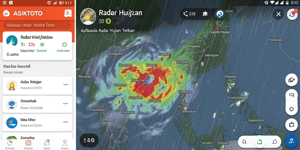 Tampilan antarmuka ASIKTOTO menunjukkan radar hujan yang jelas.