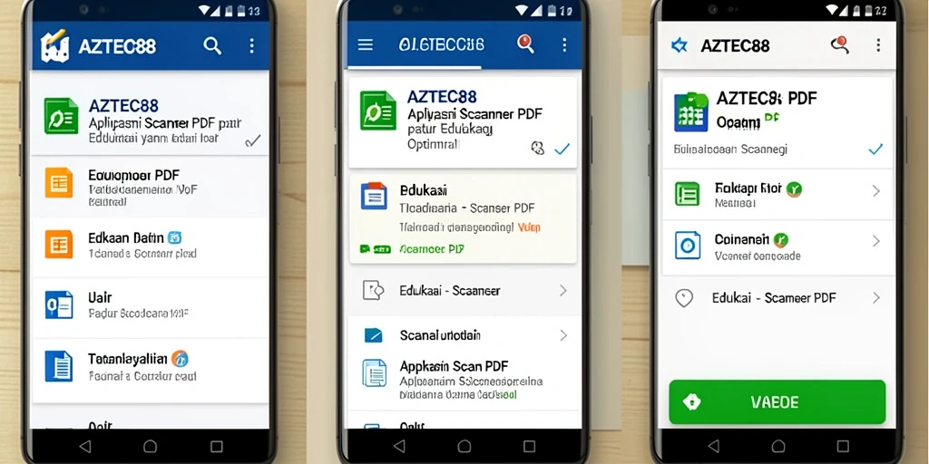 Tampilan antarmuka AZTEC88 saat memindai dokumen PDF.