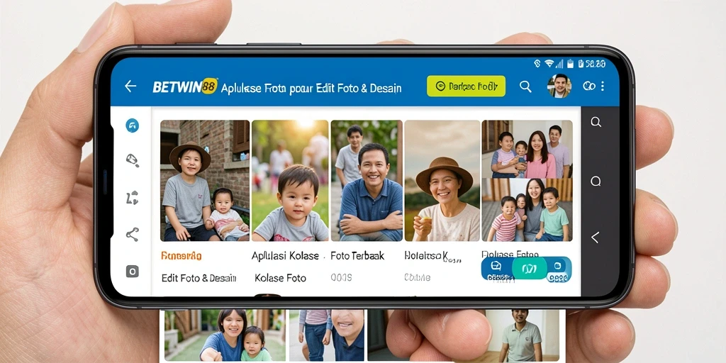 Screenshot utama BETWIN88 yang menampilkan antarmuka Kolase Foto.