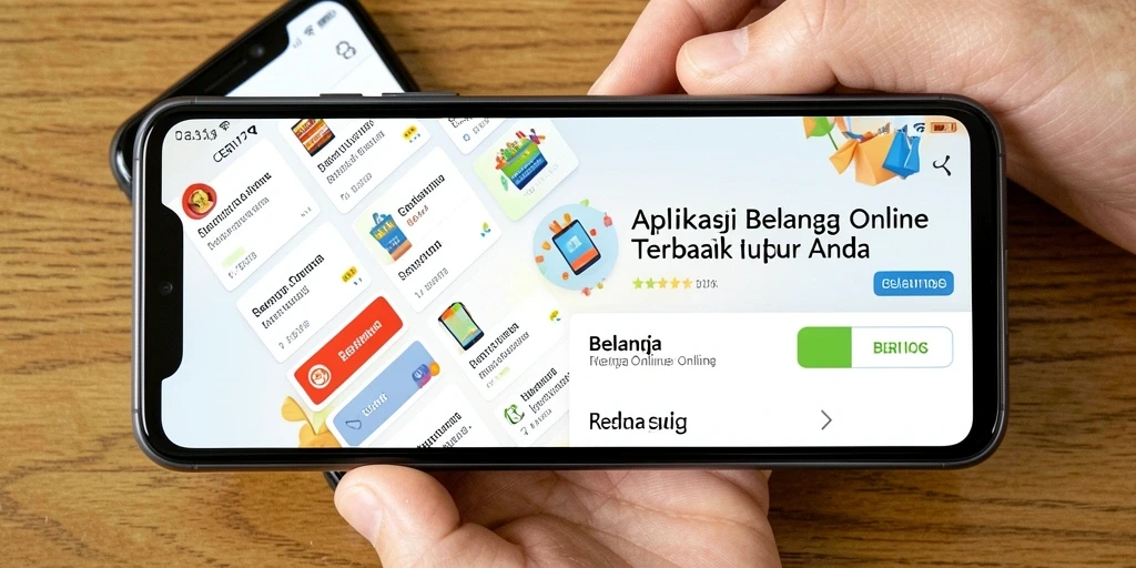 Screenshot utama CERI123 menunjukkan antarmuka aplikasi Belanja Online yang menarik.