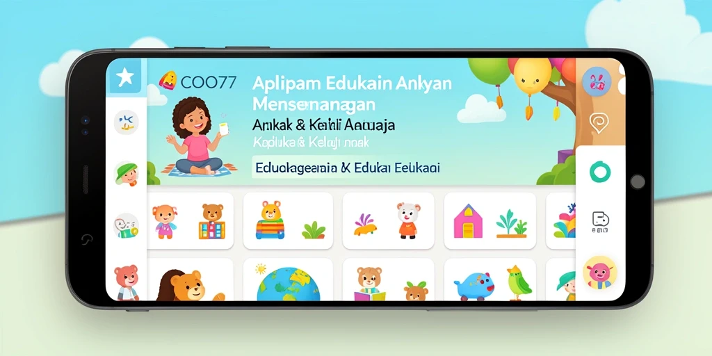 Antarmuka menarik dan interaktif untuk belajar anak.