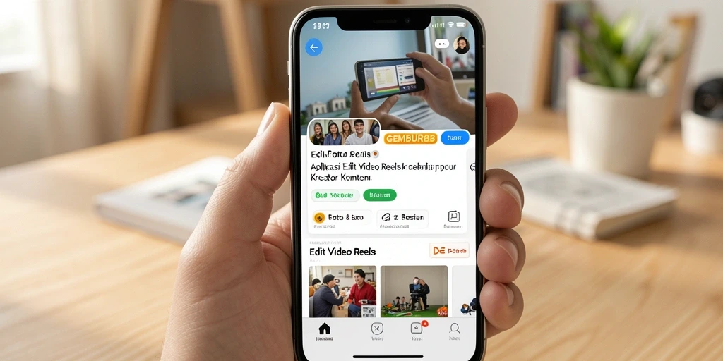 Antarmuka pengguna GEMBUR88 untuk pengeditan video reels yang memukau.