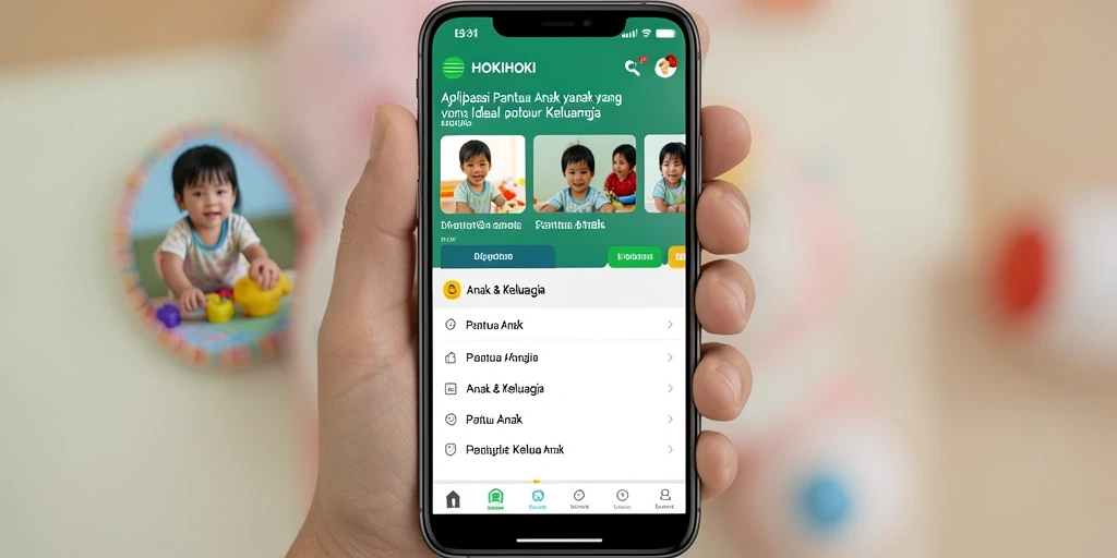 Screenshot HOKIHOKI menunjukkan antarmuka aplikasi Pantau Anak yang menarik.