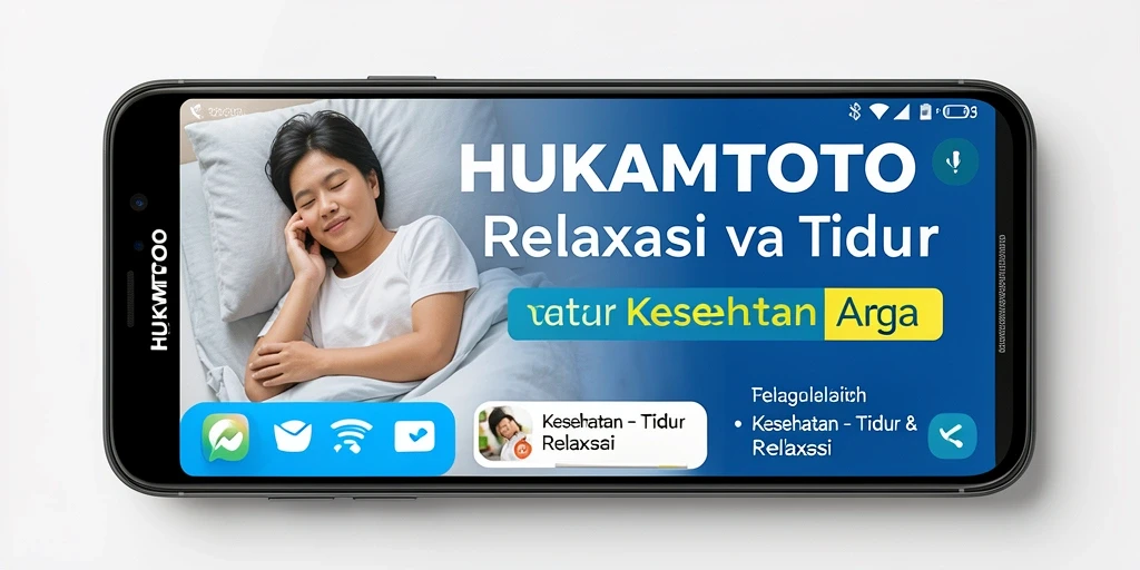 Antarmuka aplikasi HUKUMTOTO yang menenangkan untuk tidur dan relaksasi.