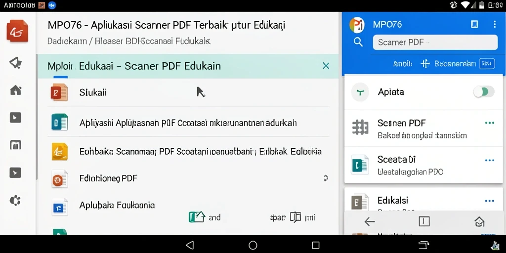 Tampilan antarmuka MPO76 yang ramah pengguna dan fungsionalitas pemindaian PDF.