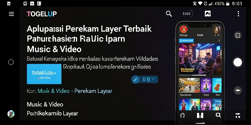 Antarmuka perekam layar TOGELUP yang user-friendly.