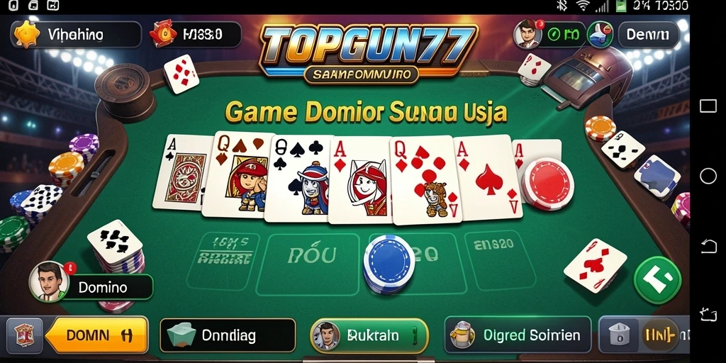 Antarmuka menarik dengan fungsi permainan domino yang intuitif.
