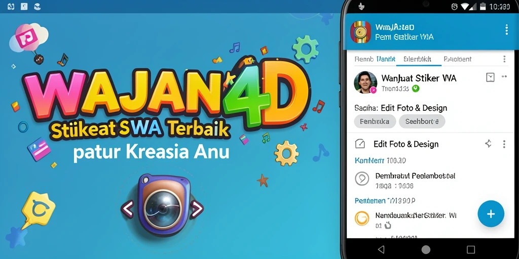 Antarmuka WAJAN4D untuk membuat stiker yang menarik.